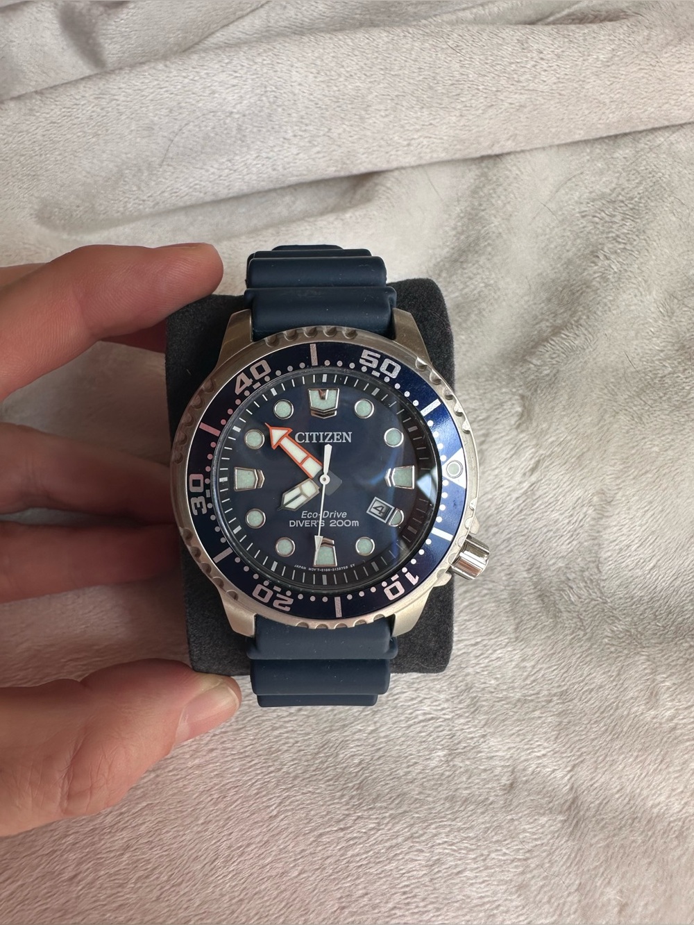Citizen Blue Dial Men’s Diver Watch with Blue Rubber Strap